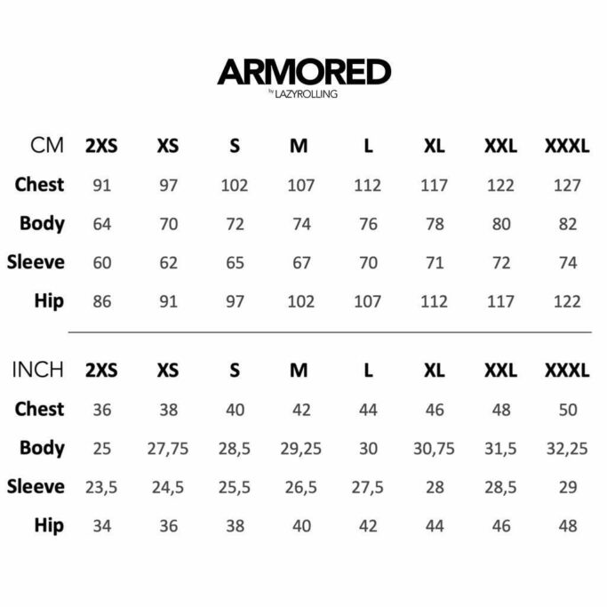 LAZYROLLING SIZE CHART