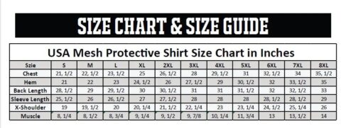 Size Chart For Mesh